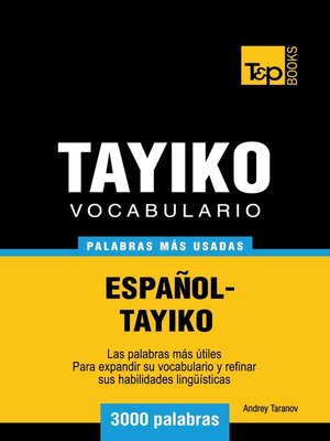 cover image of Vocabulario Español-Tayiko